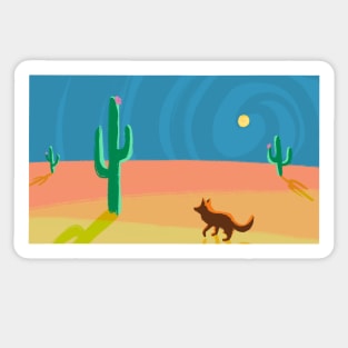 Sunset Desert Fox Sticker